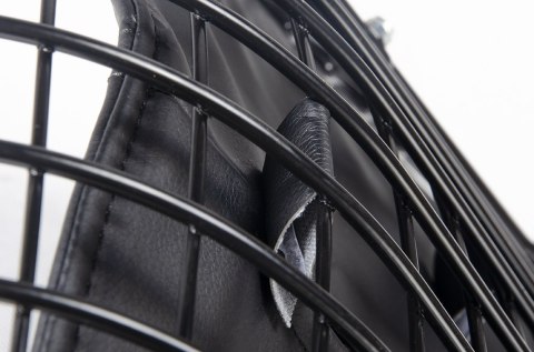 King Home Krzesło NET SOFT czarne metalowe - czarna poduszka ekoskóra wygodne i stabilne King Home Krzesło NET SOFT czarne metalowe - czarna poduszka ekoskóra wygodne i stabilne