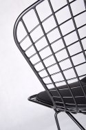 King Home Krzesło NET SOFT czarne metalowe - czarna poduszka ekoskóra wygodne i stabilne King Home Krzesło NET SOFT czarne metalowe - czarna poduszka ekoskóra wygodne i stabilne