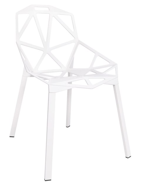King Home Krzesło SPLIT PREMIUM białe - aluminium, nogi białe nowoczesne i wygodne