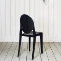 King Home Krzesło VICTORIA czarne połysk - poliwęglan nowoczesne i wygodne