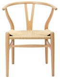 King Home Krzesło WISHBONE natural - lite drewno bukowe, naturalne włókno