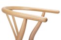 King Home Krzesło WISHBONE natural - lite drewno bukowe, naturalne włókno
