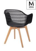 KRZESŁO Z PODŁOKIETNIKAMI BASKET ARM WOOD MODESTO CZARNE - polipropylen nogi JESIONOWE OPARCIE SIATKA KRZESŁO Z PODŁOKIETNIKAMI BASKET ARM WOOD MODESTO CZARNE - polipropylen nogi JESIONOWE OPARCIE SIATKA