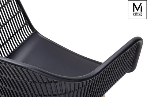 KRZESŁO Z PODŁOKIETNIKAMI BASKET ARM WOOD MODESTO CZARNE - polipropylen nogi JESIONOWE OPARCIE SIATKA KRZESŁO Z PODŁOKIETNIKAMI BASKET ARM WOOD MODESTO CZARNE - polipropylen nogi JESIONOWE OPARCIE SIATKA