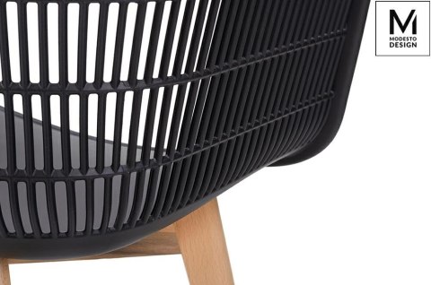 KRZESŁO Z PODŁOKIETNIKAMI BASKET ARM WOOD MODESTO CZARNE - polipropylen nogi JESIONOWE OPARCIE SIATKA KRZESŁO Z PODŁOKIETNIKAMI BASKET ARM WOOD MODESTO CZARNE - polipropylen nogi JESIONOWE OPARCIE SIATKA