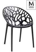 MODESTO krzesło KORAL czarne mat - polipropylen można sztaplować do salonu na taras