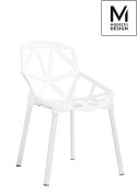MODESTO nowoczesne krzesło SPLIT MAT białe - polipropylen, podstawa metalowa do kuchni jadalni recepcji restauracji