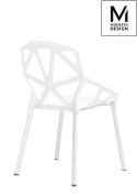 MODESTO nowoczesne krzesło SPLIT MAT białe - polipropylen, podstawa metalowa do kuchni jadalni recepcji restauracji