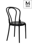 MODESTO wygodne krzesło TONI czarne mat - polipropylen do wnętrz i na zewnątrz pomieszczeń lekkie i stabilne