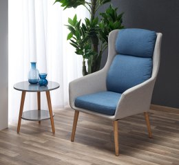 Halmar PURIO fotel wypoczynkowy jasny popiel / niebieski