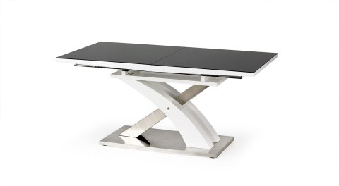 HALMAR stół rozkładany SANDOR 2 stal nierdzewna, MDF, szkło czarny 160-220x90 HALMAR stół rozkładany SANDOR 2 stal nierdzewna, MDF, szkło czarny 160-220x90