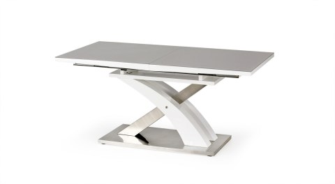 STÓŁ ROZKŁADANY SANDOR 2 160-220x90 HALMAR PROSTOKĄTNY SZKŁO POPIELATY MDF BIAŁY stal NIERDZEWNA STÓŁ ROZKŁADANY SANDOR 2 160-220x90 HALMAR PROSTOKĄTNY SZKŁO POPIELATY MDF BIAŁY stal NIERDZEWNA