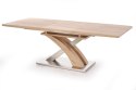 Halmar stół rozkładany SANDOR dąb sonoma MDF lakier 160-220x90 stal nierdzewna do jadalni Halmar stół rozkładany SANDOR dąb sonoma MDF lakier 160-220x90 stal nierdzewna do jadalni