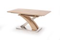 Halmar stół rozkładany SANDOR dąb sonoma MDF lakier 160-220x90 stal nierdzewna do jadalni Halmar stół rozkładany SANDOR dąb sonoma MDF lakier 160-220x90 stal nierdzewna do jadalni