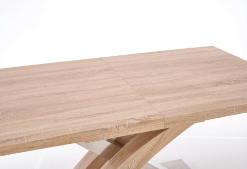 Halmar stół rozkładany SANDOR dąb sonoma MDF lakier 160-220x90 stal nierdzewna do jadalni Halmar stół rozkładany SANDOR dąb sonoma MDF lakier 160-220x90 stal nierdzewna do jadalni