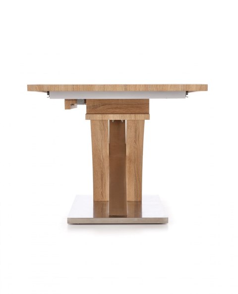 Halmar stół rozkładany SANDOR dąb sonoma MDF lakier 160-220x90 stal nierdzewna do jadalni Halmar stół rozkładany SANDOR dąb sonoma MDF lakier 160-220x90 stal nierdzewna do jadalni