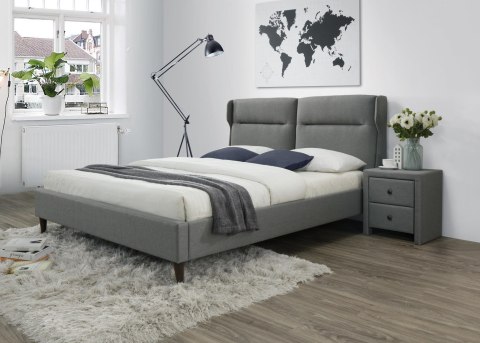 Halmar łóżko podwójne SANTINO 160x200 tapicerka tkanina popiel drewno lite orzech Halmar łóżko podwójne SANTINO 160x200 tapicerka tkanina popiel drewno lite orzech