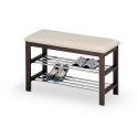 Halmar Ławka ST3 stojak na obuwie, drewno wenge ekoskóra kremowy stal chromowana 81x31 Halmar Ławka ST3 stojak na obuwie, drewno wenge ekoskóra kremowy stal chromowana 81x31