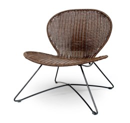 Halmar TROY fotel l wypoczynkowy brązowy materiał: stal malowana proszkowo / rattan syntetyczny