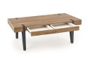 Halmar ława TULUZA prostokątna z szufladami MDF laminowany orzech miodowy / stal malowana proszkowo czarny 120x55 Halmar ława TULUZA prostokątna z szufladami MDF laminowany orzech miodowy / stal malowana proszkowo czarny 120x55