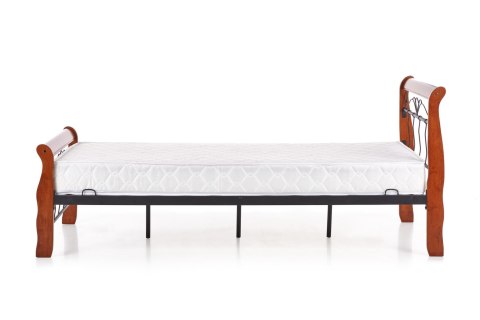 Halmar łóżko VERONICA 90x200 cm drewno lite czereśnia ant./czarny stal malowana Halmar łóżko VERONICA 90x200 cm drewno lite czereśnia ant./czarny stal malowana