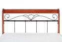 Halmar łóżko VERONICA 90x200 cm drewno lite czereśnia ant./czarny stal malowana Halmar łóżko VERONICA 90x200 cm drewno lite czereśnia ant./czarny stal malowana