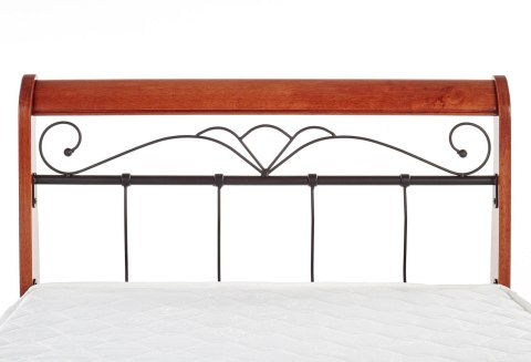 Halmar łóżko VERONICA 90x200 cm drewno lite czereśnia ant./czarny stal malowana Halmar łóżko VERONICA 90x200 cm drewno lite czereśnia ant./czarny stal malowana