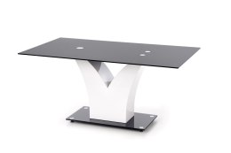 HALMAR stół VESPER czarny-szkło, MDF lakier-Biały
