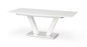 HALMAR stół VISION biały MDF lakier stal nierdzewna prostokątny rozkładany 160-200x90
