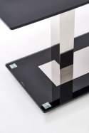Halmar WALTER 2 stół prostokątny do jadalni blat czarny szkło stal nierdzewna 130x80 Halmar WALTER 2 stół prostokątny do jadalni blat czarny szkło stal nierdzewna 130x80