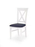 Halmar BERGAMO krzesło drewniane biało-granatowe tkanina
