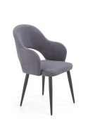 HALMAR K364 krzesło Popiel tkanina velvet/stelaż stal Czarny HALMAR K364 krzesło Popiel tkanina velvet/stelaż stal Czarny