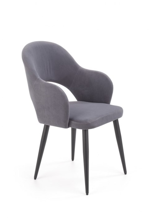 HALMAR K364 krzesło Popiel tkanina velvet/stelaż stal Czarny HALMAR K364 krzesło Popiel tkanina velvet/stelaż stal Czarny