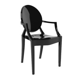 King Home Krzesło LOUIS czarne - poliwęglan wytrzymałe i wygodne można sztaplować