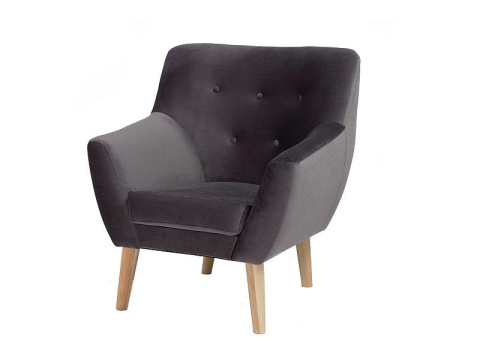 SIGNAL FOTEL NORDIC 1 VELVET SZARY BLUVEL 14 / BUK SIGNAL FOTEL NORDIC 1 VELVET SZARY BLUVEL 14 / BUK