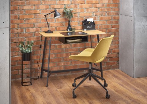 Halmar biurko B41 MDF okleinowany dąb złoty / czarny stal malowana proszkowo 100x50 Halmar biurko B41 MDF okleinowany dąb złoty / czarny stal malowana proszkowo 100x50