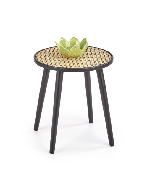 Halmar ława JAKARTA MDF lakierowany drewno lite czarny / naturalny rattan fi39 Halmar ława JAKARTA MDF lakierowany drewno lite czarny / naturalny rattan fi39