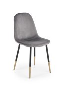 Halmar K379 krzesło do jadalni Popielate tkanina velvet/stelaż metal Czarny+Złoty Halmar K379 krzesło do jadalni Popielate tkanina velvet/stelaż metal Czarny+Złoty