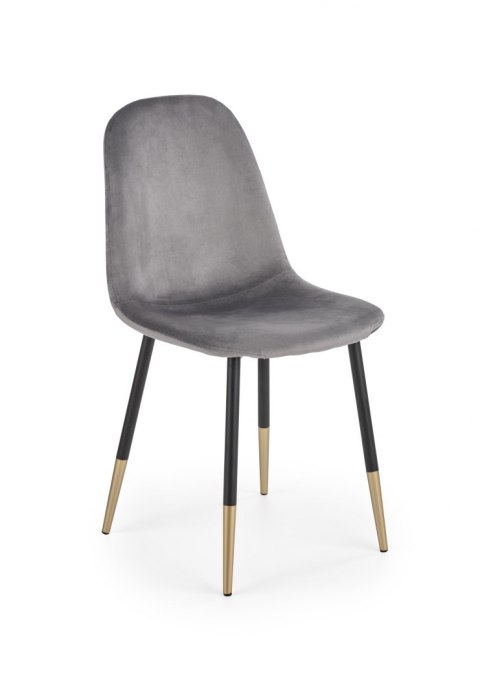 Halmar K379 krzesło do jadalni Popielate tkanina velvet/stelaż metal Czarny+Złoty Halmar K379 krzesło do jadalni Popielate tkanina velvet/stelaż metal Czarny+Złoty