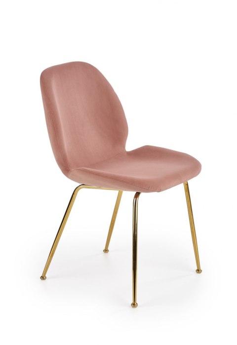 Halmar K381 krzesło różowy tkanina velvet /stelaż złoty Halmar K381 krzesło różowy tkanina velvet /stelaż złoty
