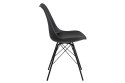 ACTONA Krzesło Eris tworzywo PP poduszka ekoskóra czarny/ podstawa metal czarny