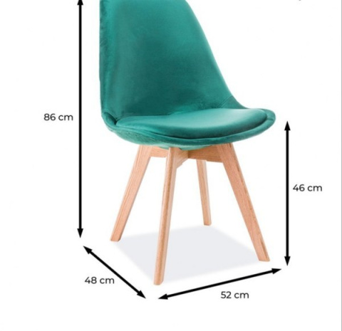 SIGNAL KRZESŁO DIOR VELVET DĄB/ZIELONY TAP.89 SIGNAL KRZESŁO DIOR VELVET DĄB/ZIELONY TAP.89