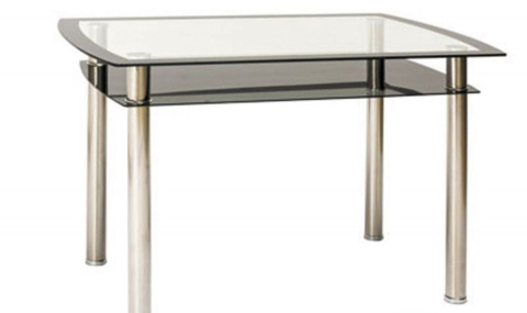 SIGNAL STÓŁ RODI SZKŁO HARTOWANE TRANSPARENTNY / METAL CHROM 120X80X75 Z PÓŁKĄ SIGNAL STÓŁ RODI SZKŁO HARTOWANE TRANSPARENTNY / METAL CHROM 120X80X75 Z PÓŁKĄ