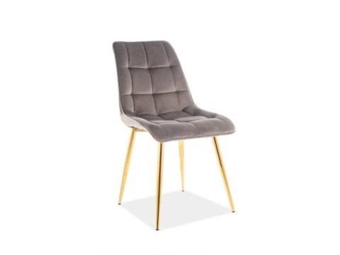 SIGNAL KRZESŁO CHIC VELVET ZŁOTY STELAŻ/SZARY BLUVEL 14 SIGNAL KRZESŁO CHIC VELVET ZŁOTY STELAŻ/SZARY BLUVEL 14