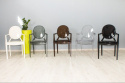 King Home Krzesło LOUIS białe - poliwęglan, nowoczesne i wytrzymałe