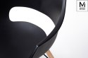 MODESTO fotel krzesło FORO czarny tworzywo sztuczne - podstawa drewno bukowe łączenia stal malowana - czarny