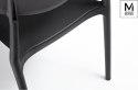 MODESTO stabilne krzesło FLEX czarne mat - polipropylen, nowoczesne i wygodne można sztaplować do wnętrz i na zewnątrz