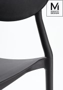 MODESTO stabilne krzesło FLEX czarne mat - polipropylen, nowoczesne i wygodne można sztaplować do wnętrz i na zewnątrz