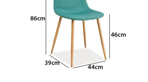 SIGNAL KRZESŁO FOX DĄB STELAŻ metal / MIĘTA TAP.50 SIGNAL KRZESŁO FOX DĄB STELAŻ metal / MIĘTA TAP.50
