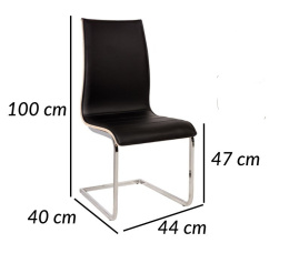 SIGNAL KRZESŁO H133 CHROM / CZARNY EKOSKÓRA/ DĄB SONOMA TYŁ